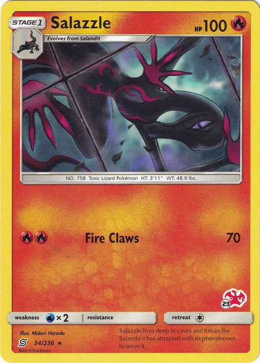 Salazzle - 34/236 (#23 Charizard Stamped) [Battle Academy] 034/236