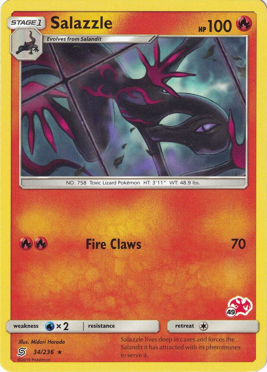 Salazzle - 34/236 (#49 Charizard Stamped) [Battle Academy] 034/236