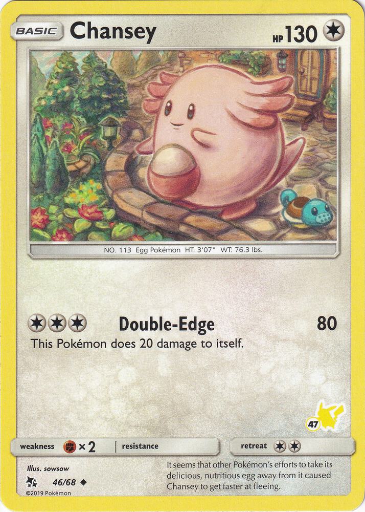Chansey - 46/68 (#47 Pikachu Stamped) [Battle Academy] 046/068
