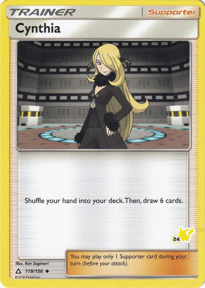 Cynthia - 119/156 (#24 Pikachu Stamped) [Battle Academy] 119/156