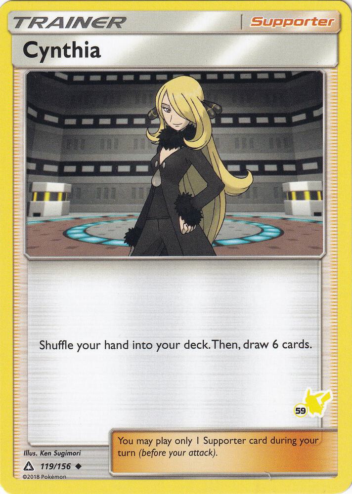 Cynthia - 119/156 (#59 Pikachu Stamped) [Battle Academy] 119/156