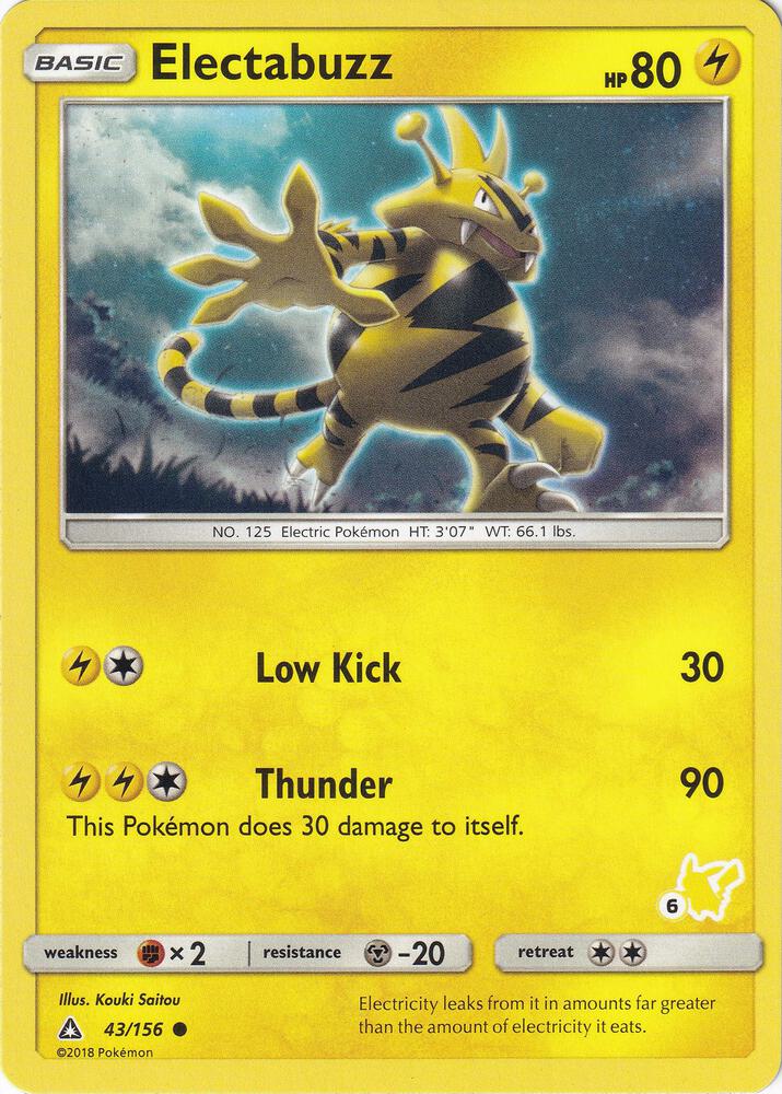 Electabuzz - 43/156 (#6 Pikachu Stamped) [Battle Academy] 043/156