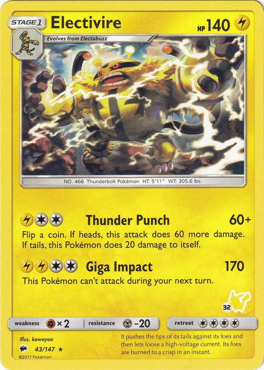 Electivire- 43/147 (#32 Pikachu Stamped) [Battle Academy] 043/147