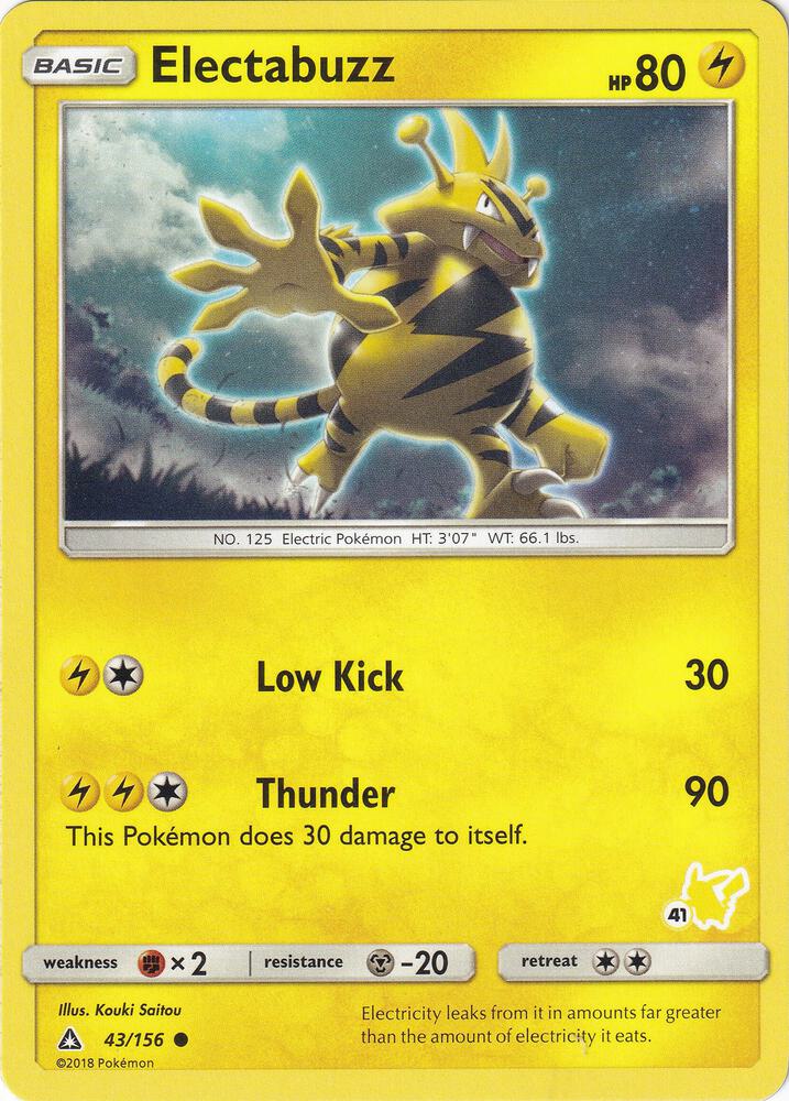 Electabuzz - 43/156 (#41 Pikachu Stamped) [Battle Academy] 043/156