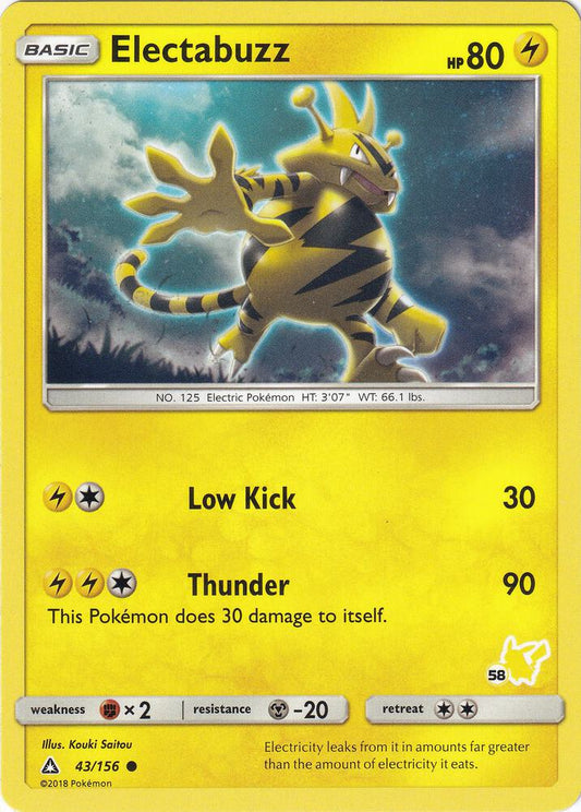 Electabuzz - 43/156 (#58 Pikachu Stamped) [Battle Academy] 043/156