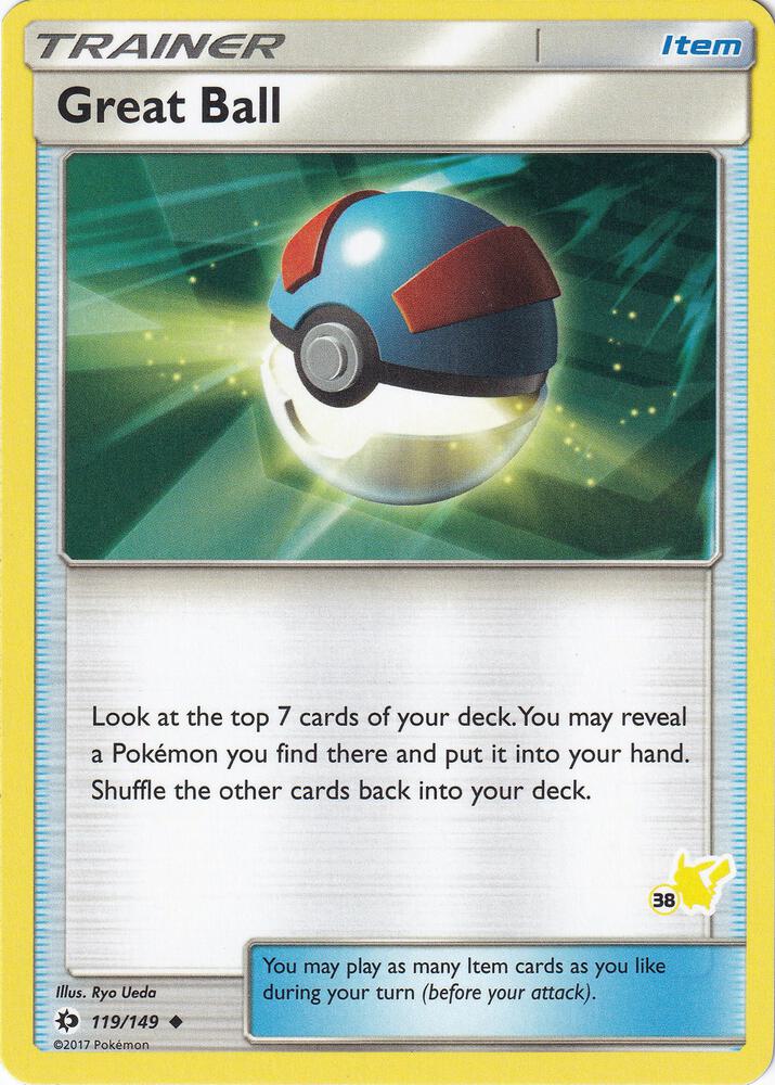 Great Ball - 119/149 (#38 Pikachu Stamped) [Battle Academy] 119/149