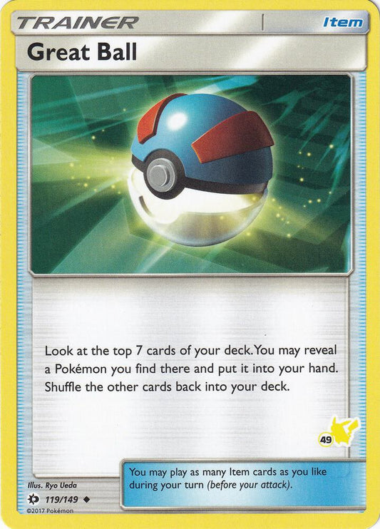 Great Ball - 119/149 (#49 Pikachu Stamped) [Battle Academy] 119/149