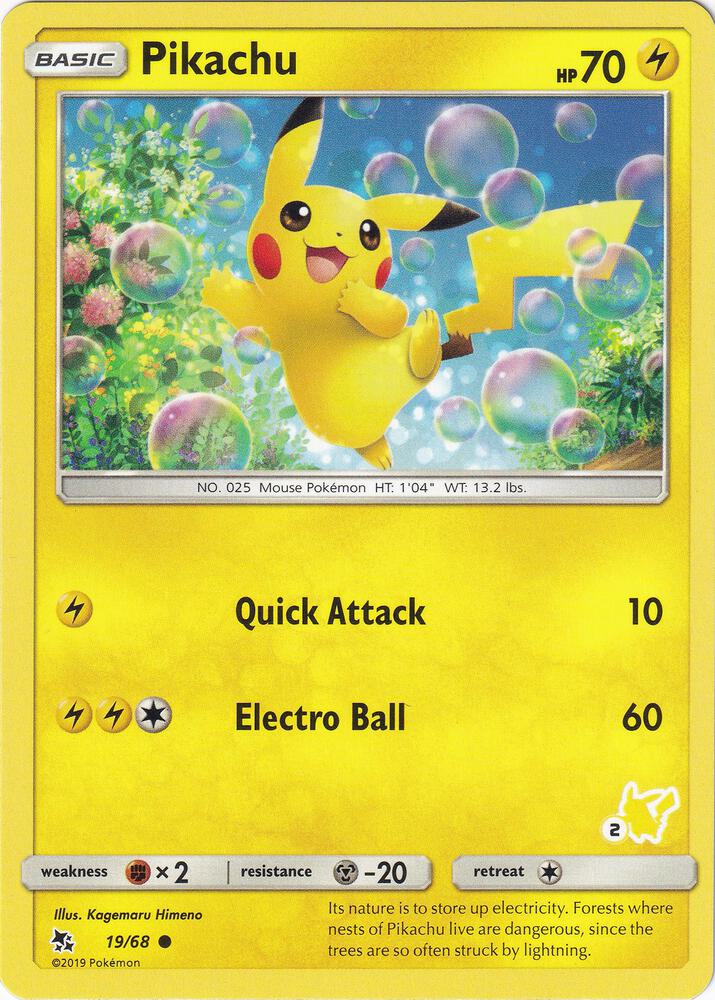 Pikachu - 19/68 (#2 Pikachu Stamped) [Battle Academy] 019/068