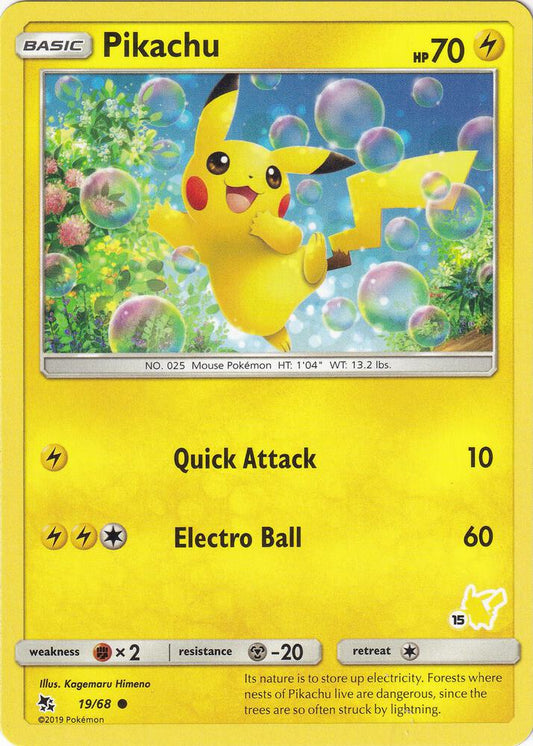Pikachu - 19/68 (#15 Pikachu Stamped) [Battle Academy] 019/068