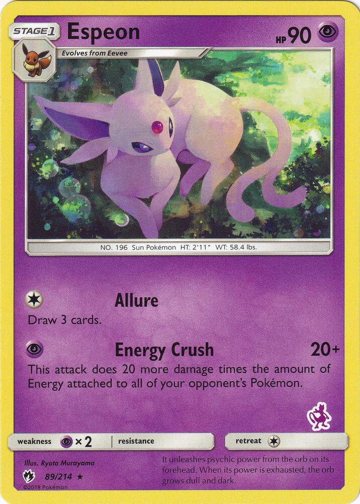 Espeon - 89/214 (Mewtwo Stamped) [Battle Academy] 089/214