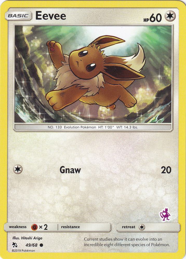 Eevee - 49/68 (Mewtwo Stamped) [Battle Academy] 049/068