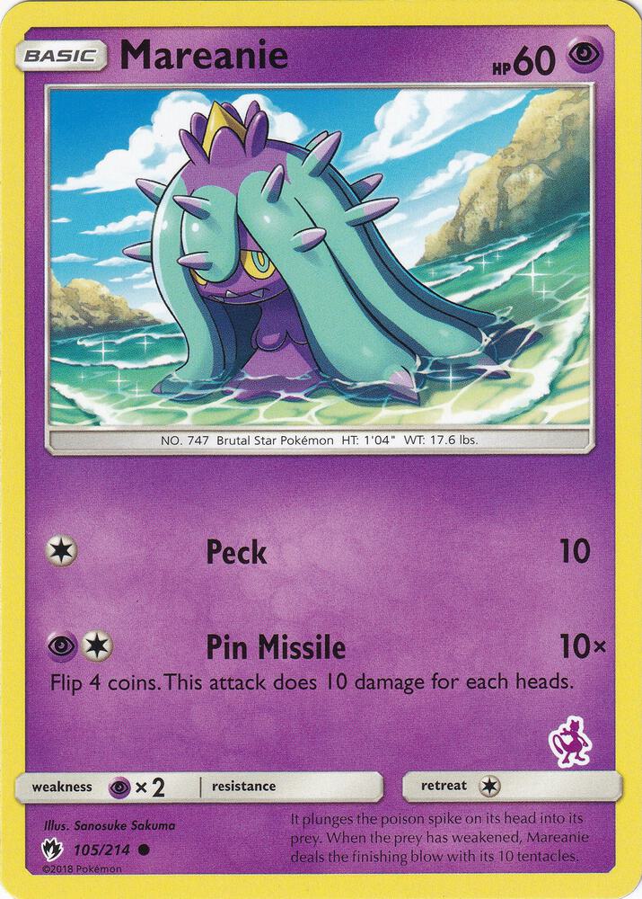 Mareanie - 105/214 (Mewtwo Stamped) [Battle Academy] 105/214
