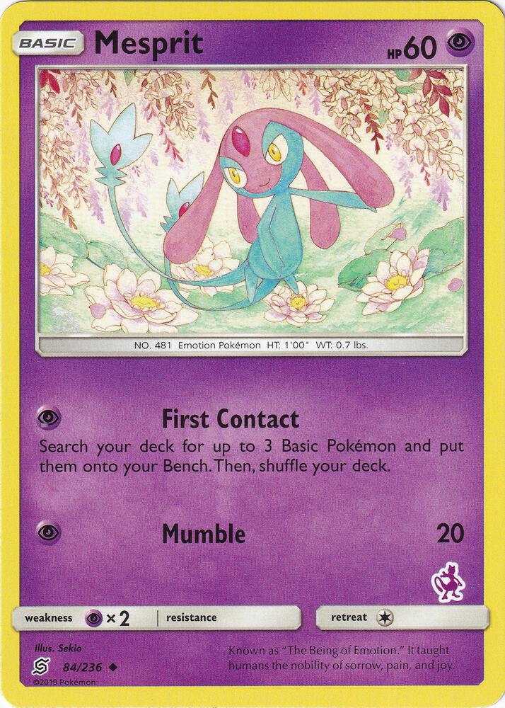 Mesprit - 84/236 (Mewtwo Stamped) [Battle Academy] 084/236