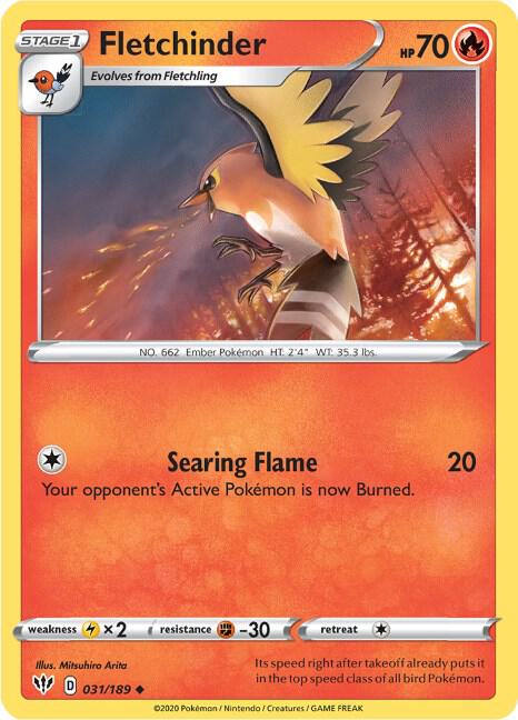 Fletchinder [SWSH03: Darkness Ablaze] 031/189