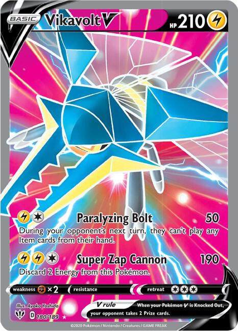 Vikavolt V (Full Art) [SWSH03: Darkness Ablaze] 180/189
