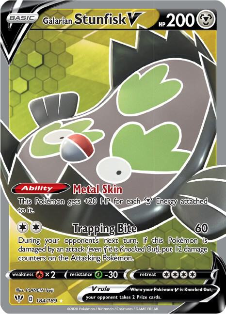 Galarian Stunfisk V (Full Art) [SWSH03: Darkness Ablaze] 184/189
