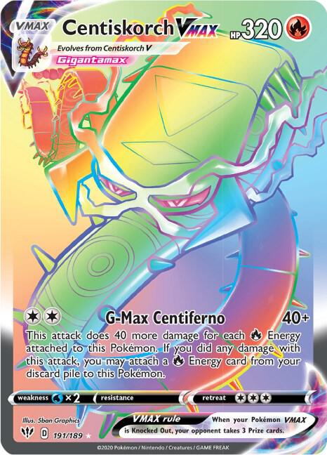 Centiskorch VMAX (Secret) [SWSH03: Darkness Ablaze] 191/189