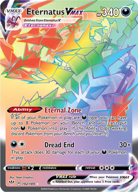 Eternatus VMAX (Secret) [SWSH03: Darkness Ablaze] 192/189