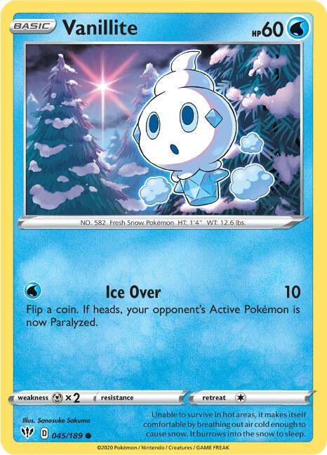Vanillite [SWSH03: Darkness Ablaze] 045/189