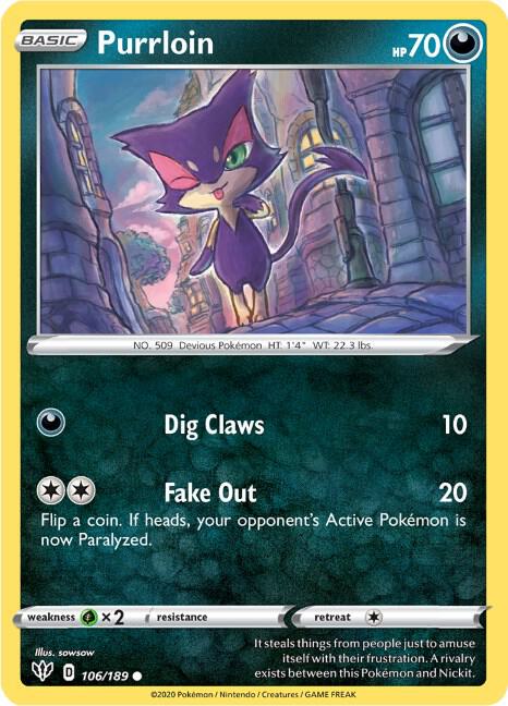 Purrloin [SWSH03: Darkness Ablaze] 106/189