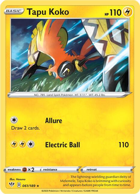 Tapu Koko [SWSH03: Darkness Ablaze] 061/189