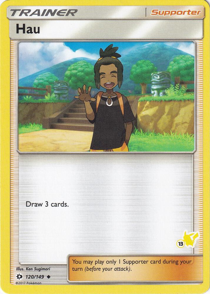 Hau - 120/149 (#13 Pikachu Stamped) [Battle Academy] 120/149