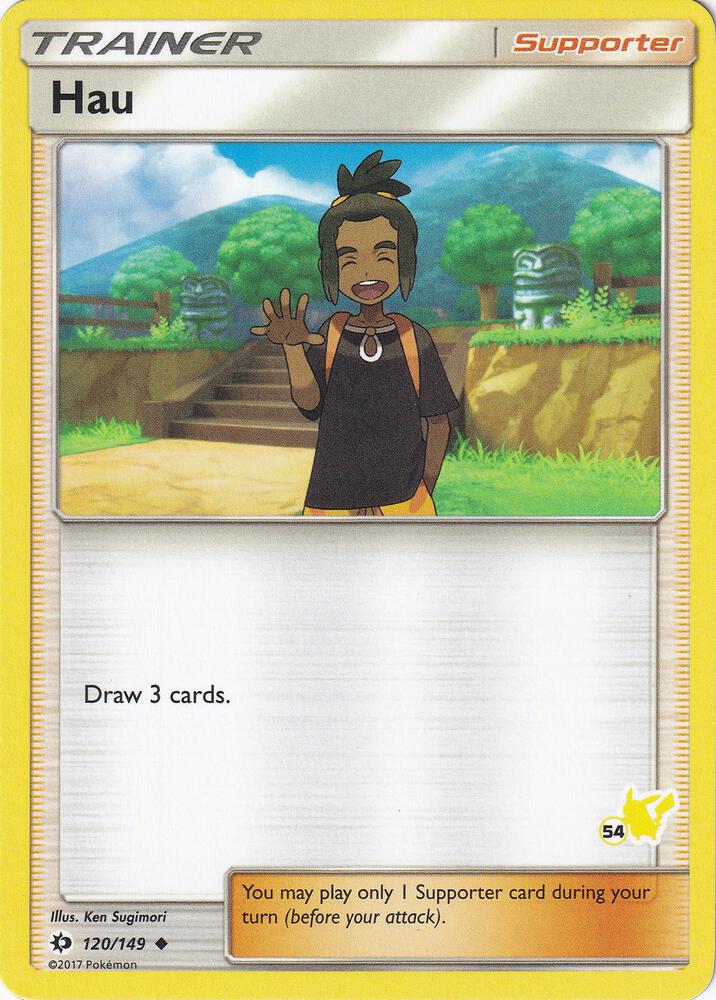 Hau - 120/149 (#54 Pikachu Stamped) [Battle Academy] 120/149