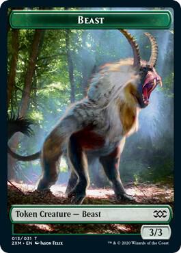 Beast // Saproling Double-Sided Token [Double Masters] 13 // 17