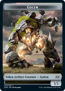 Golem // Human Soldier Double-Sided Token [Double Masters] 23 // 5
