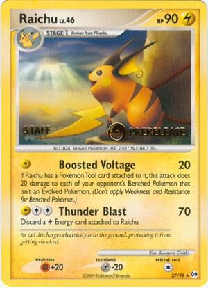 Raichu - 27/99 (Prerelease) [Staff] [Nintendo Promos] 27/99