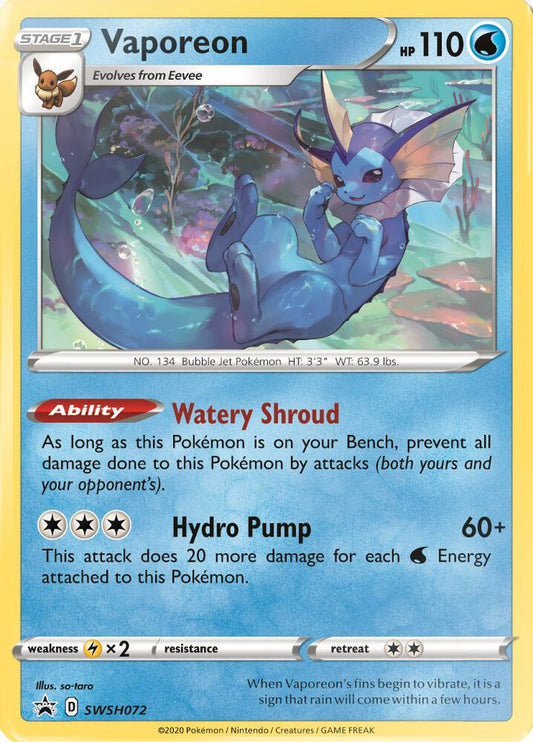 Vaporeon - SWSH072 [SWSH: Sword & Shield Promo Cards] SWSH072
