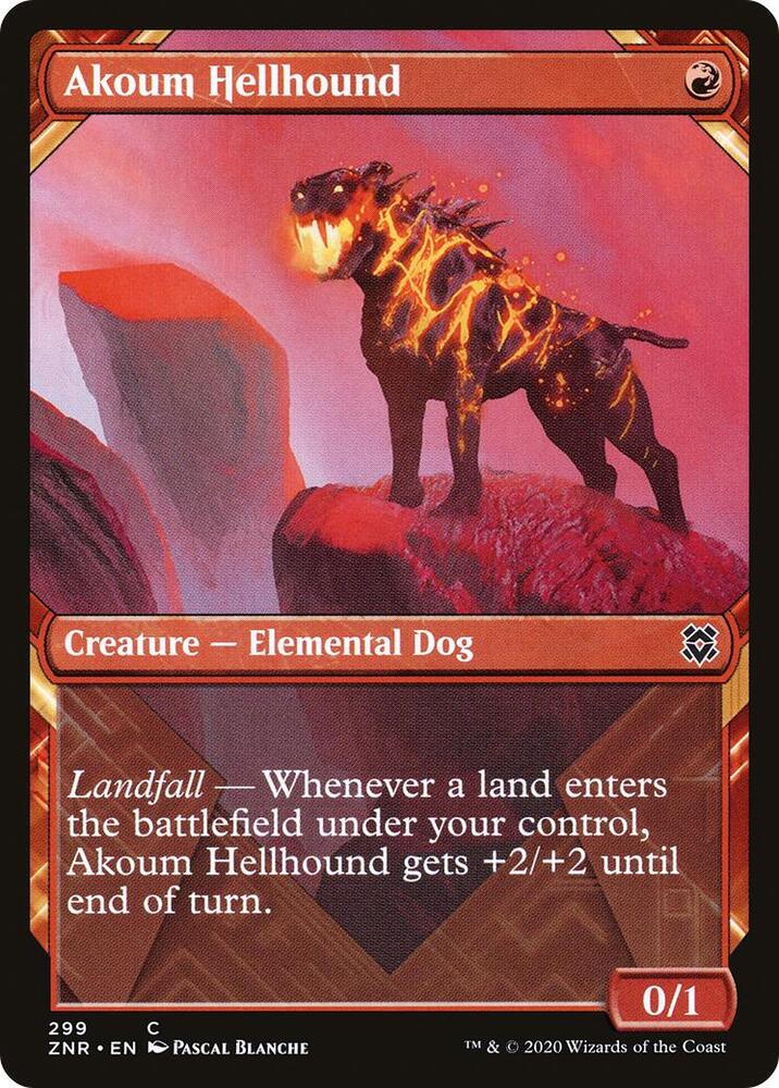 Akoum Hellhound (Showcase) [Zendikar Rising] 299