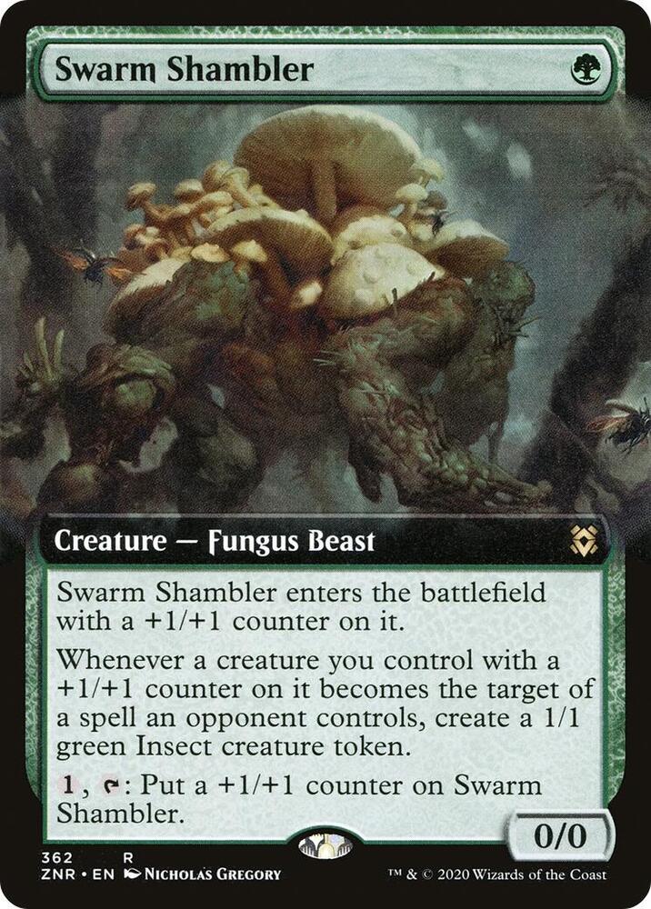 Swarm Shambler (Extended Art) [Zendikar Rising] 362