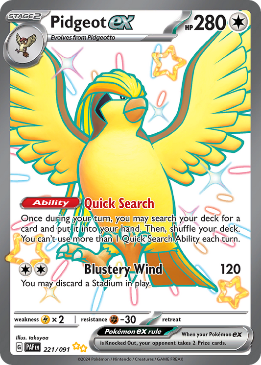 Pidgeot ex - 221/91 Paldean Fates