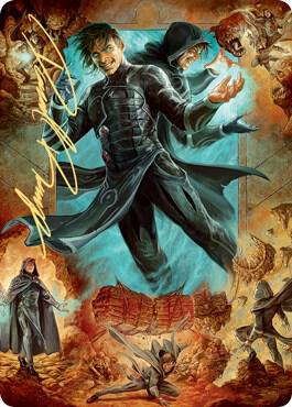 Jace, Mirror Mage Art Card (2/81) (Gold-Stamped Signature) [Art Series: Zendikar Rising] 2