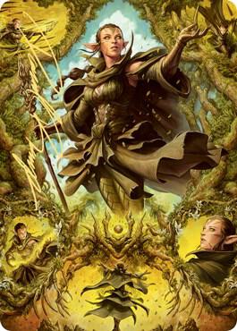 Nissa of Shadowed Boughs Art Card (6/81) (Gold-Stamped Signature) [Art Series: Zendikar Rising] 6
