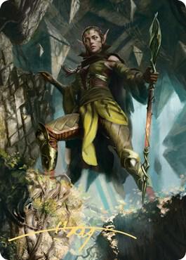 Nissa of Shadowed Boughs Art Card (5/81) (Gold-Stamped Signature) [Art Series: Zendikar Rising] 5