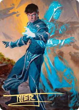 Jace, Mirror Mage Art Card (1/81) (Gold-Stamped Signature) [Art Series: Zendikar Rising] 1