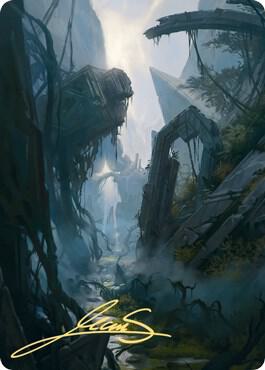 Swamp Art Card (14/81) (Gold-Stamped Signature) [Art Series: Zendikar Rising] 14