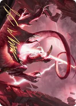 Thundering Rebuke Art Card (Gold-Stamped Signature) [Art Series: Zendikar Rising] 68
