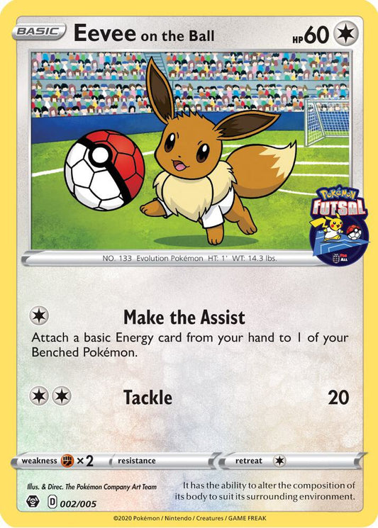 Eevee on the Ball - 002/005 (Pokemon Futsal) [Miscellaneous Cards & Products] 002/005