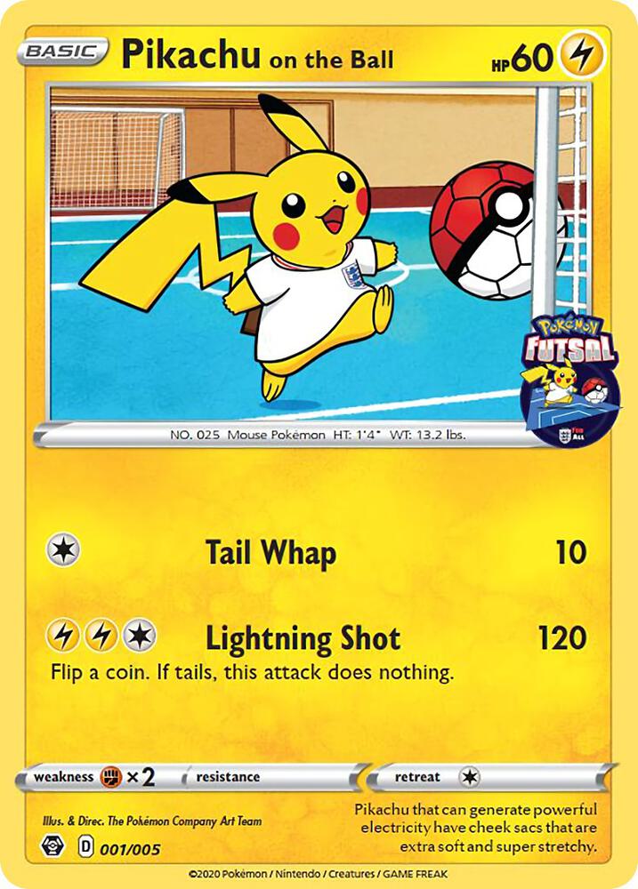 Pikachu on the Ball - 001/005 (Pokemon Futsal) [Miscellaneous Cards & Products] 001/005