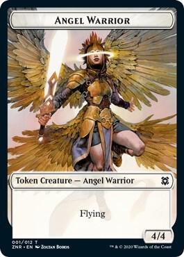 Angel Warrior // Construct Double-Sided Token [Zendikar Rising] 1 // 10