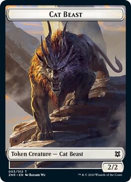 Cat Beast // Goblin Construct Double-Sided Token [Zendikar Rising] 3 // 11