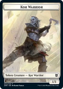 Kor Warrior // Plant Double-Sided Token [Zendikar Rising] 4 // 8
