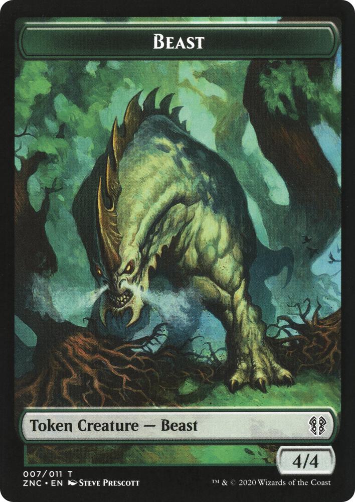 Beast // Saproling Double-Sided Token [Commander: Zendikar Rising] 7 // 9