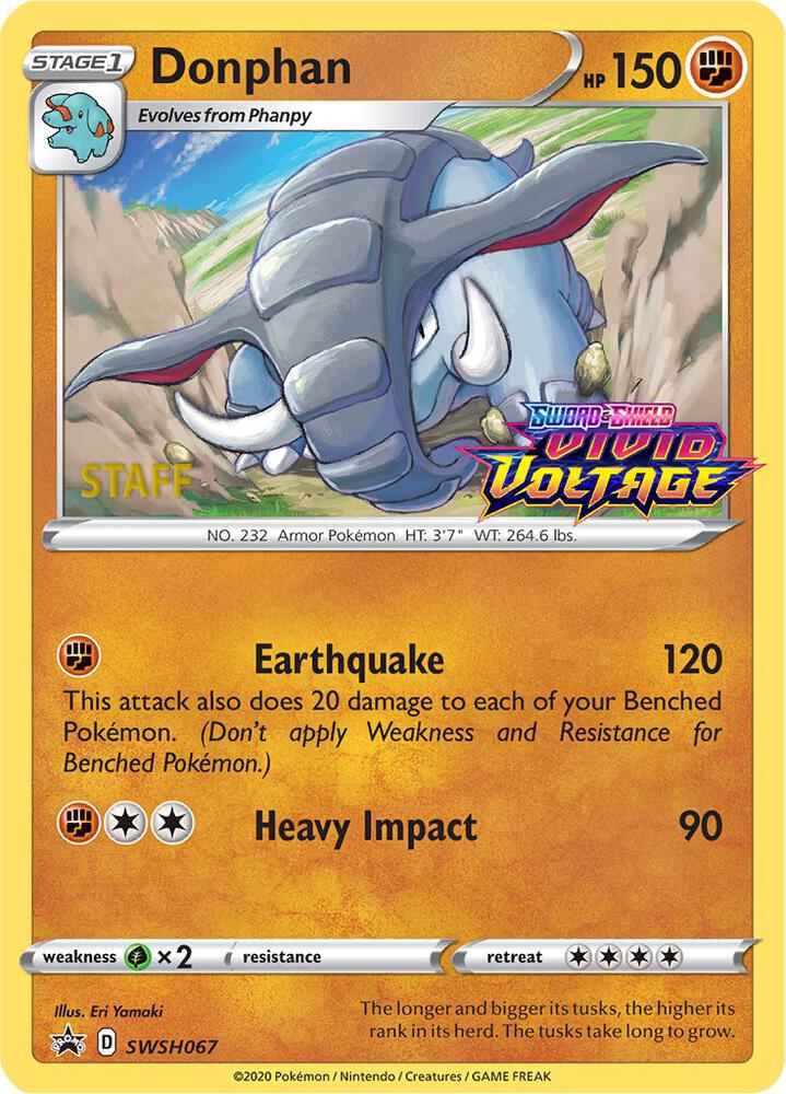 Donphan - SWSH067 (Prerelease) [Staff] [SWSH: Sword & Shield Promo Cards] SWSH067