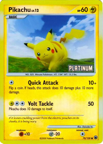 Pikachu - 70/100 [Platinum] [Burger King Promos] 070/100