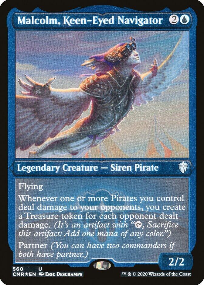 Malcolm, Keen-Eyed Navigator (Foil Etched) [Commander Legends] 560