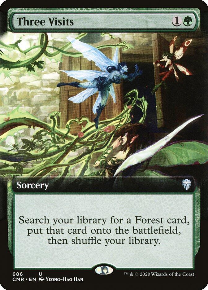Three Visits (Extended Art) [Commander Legends] 686